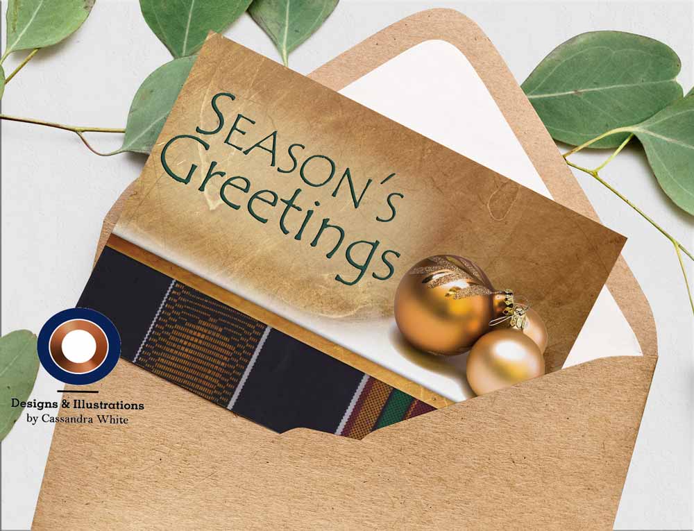 Black African Kente Season's Greetings Card