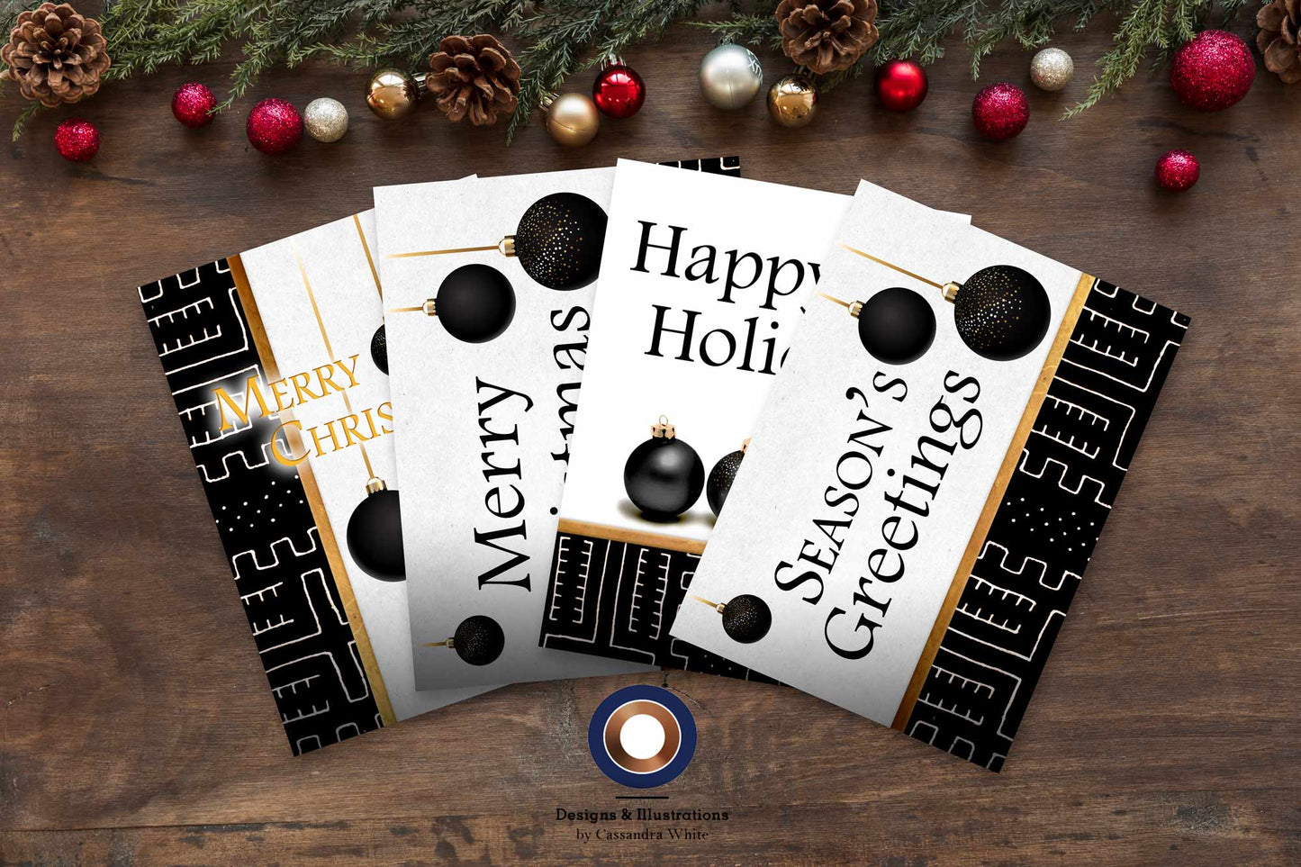 Black Mudcloth Season’s Greetings Card
