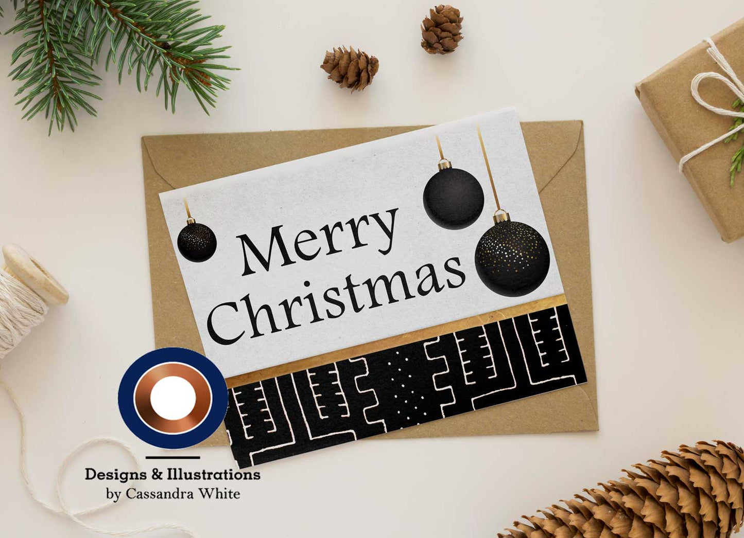 Black Mudcloth Season’s Greetings Card