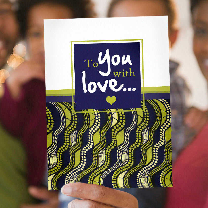 Ethnic Greeting Card "To you with Love" Solid Print
