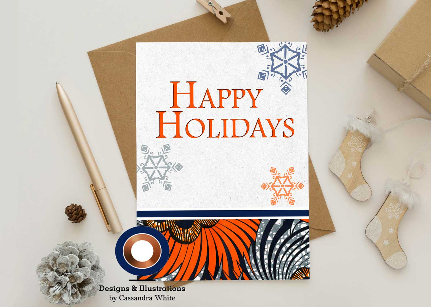 Wari African Print Holiday Card