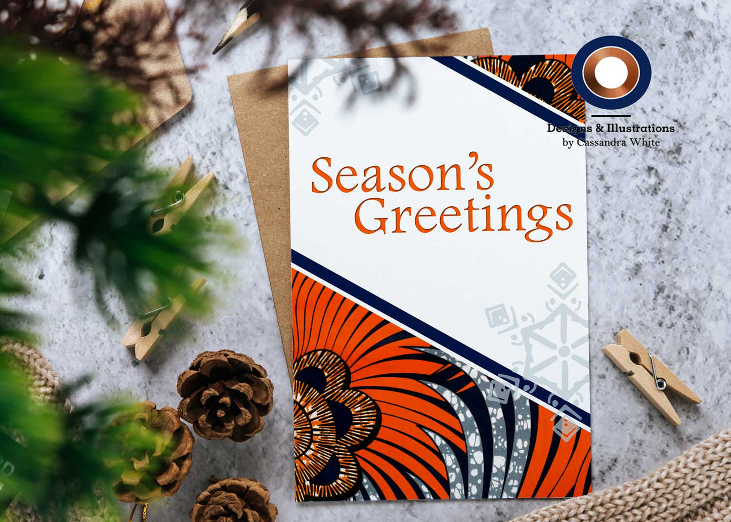 Wari African Print Holiday Card