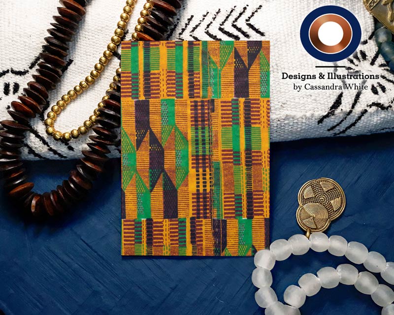 African Kente Solid Print Ethnic Card