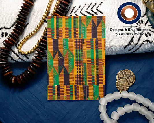 African Kente Solid Print Ethnic Card