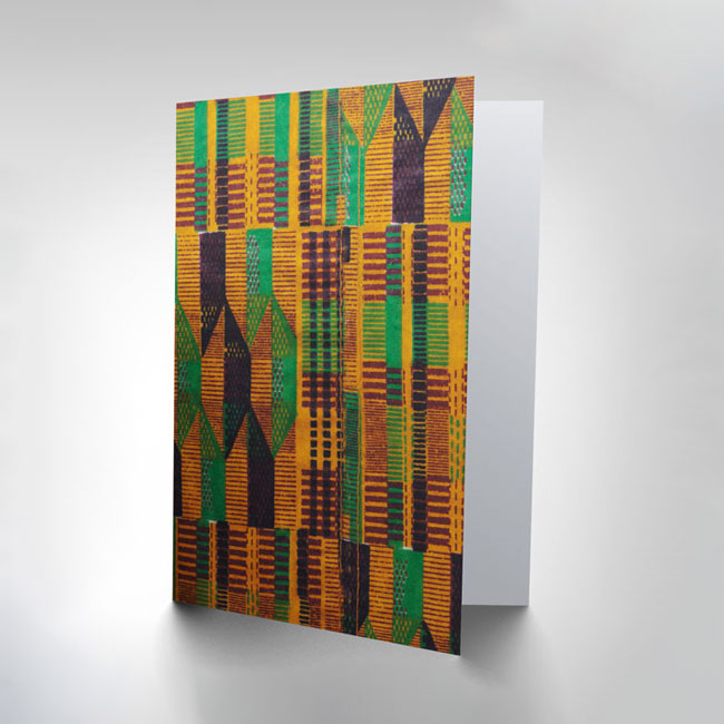 African Kente Solid Print Ethnic Card