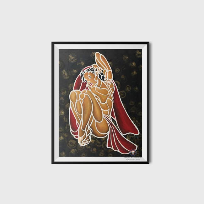 Woman Bathing Painting - Art Print