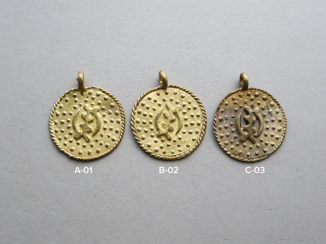 African Brass Baule Pendants - Medium