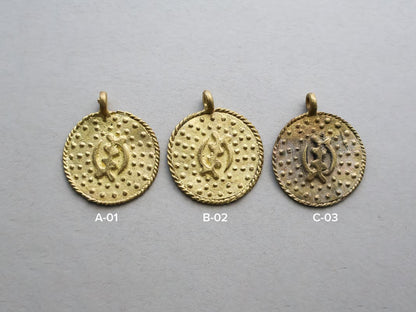 African Brass Baule Pendants - Medium