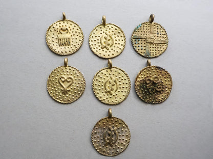 African Brass Baule Pendants - Medium