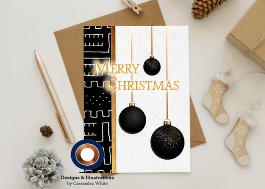 Black Mudcloth Season’s Greetings Card