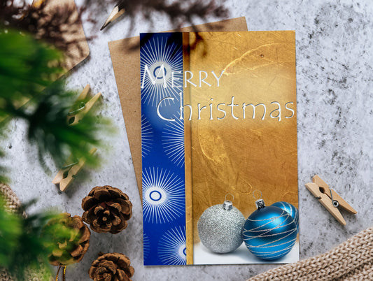 Blue & White Stars Holiday Card