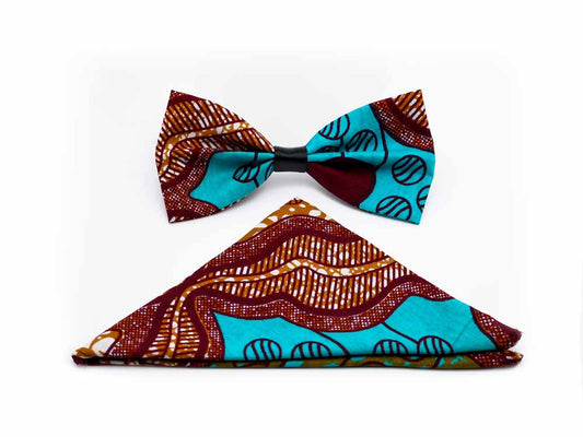 Blu Brown Ankara - Bowtie