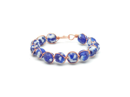 Copper & Cobalt Glass Bracelet