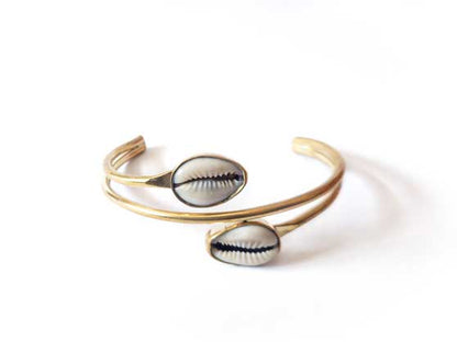 Cowrie Shell Brass Bracelet