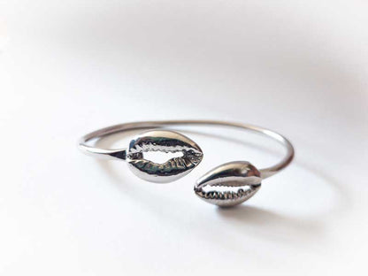 Solid Brass Cowrie Shell Bracelet