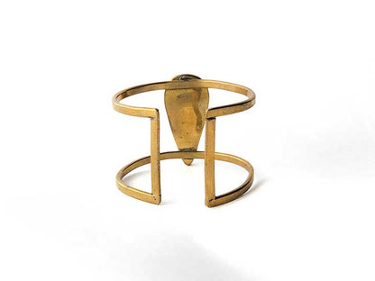 Batik Mask & Brass Cuff Bracelet