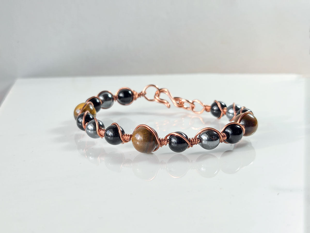 Copper & Tigereye - Hematite Bracelet