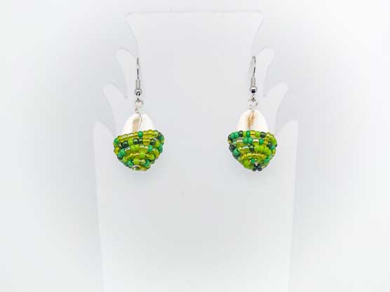 Beaded Shield Earrings - Green Earth Collection