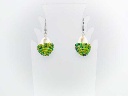 Beaded Shield Earrings - Green Earth Collection