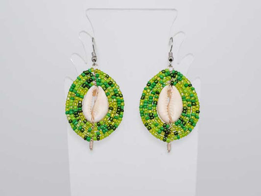 Beaded Shield Earrings - Green Earth Collection