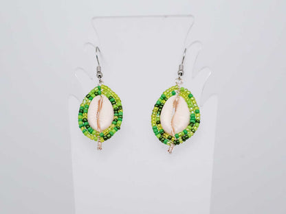 Beaded Shield Earrings - Green Earth Collection