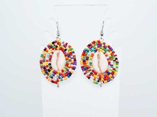 Beaded Shield Earrings - Multi Color Collection