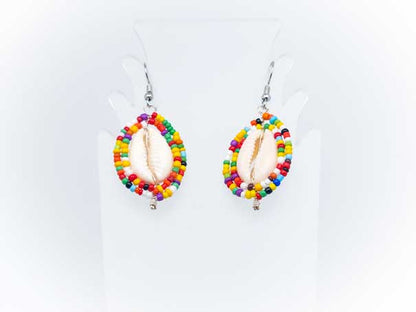 Beaded Shield Earrings - Multi Color Collection