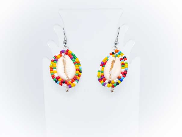 Beaded Shield Earrings - Multi Color Collection