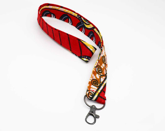Red Yellow Gold Ankara - Lanyard