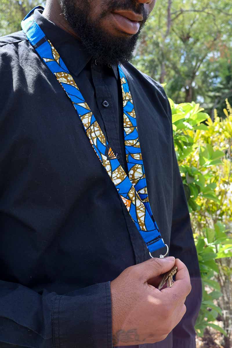 Bleu-Sparta - African Print Lanyard