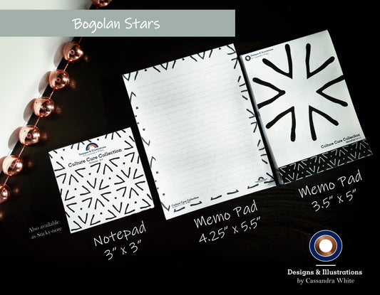 Bogolan Stars - Notepads & Memo Pads