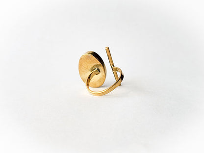 Abstract Cowrie Shell Brass Ring