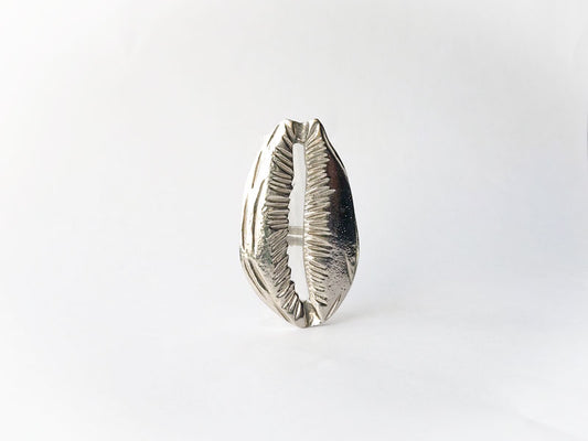 Large Silver Cowrie Shell Ring