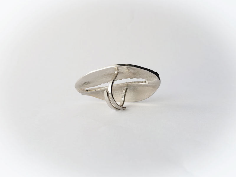 Large Silver Cowrie Shell Ring